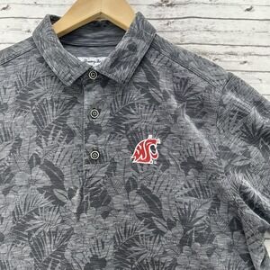 Tommy Bahama Washington State Cougars Floral Polo Shirt Mens Medium Gray NCAA